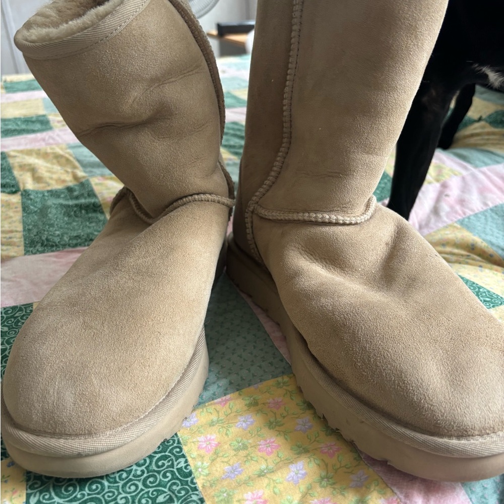UGG Tan Winter Boots Suede Mid-Calf worn once!
